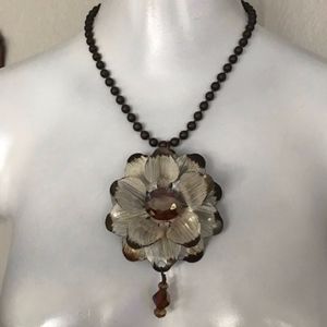 3-D Topaz Flower necklace